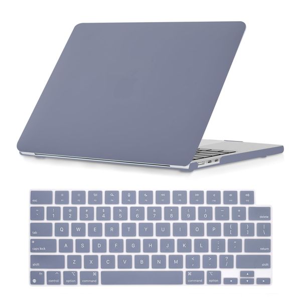 Se7enline Compatible with MacBook Air M3 15 inch Case 2024 2023 for Mac Air 15.3 inch Model M2 A2941/A3114 Matte Finish Laptop Hard Shell Case with Keyboard Cover Skin,Lavender Gray