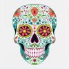 CafePress Floral Skull 17 oz Latte Mug
