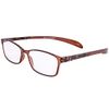 NEW NECK SPECS READING GLASSES BROWN PATTERN MEMORY FRAME LONG GRIP ARMS NECKSPEX (+2.50)