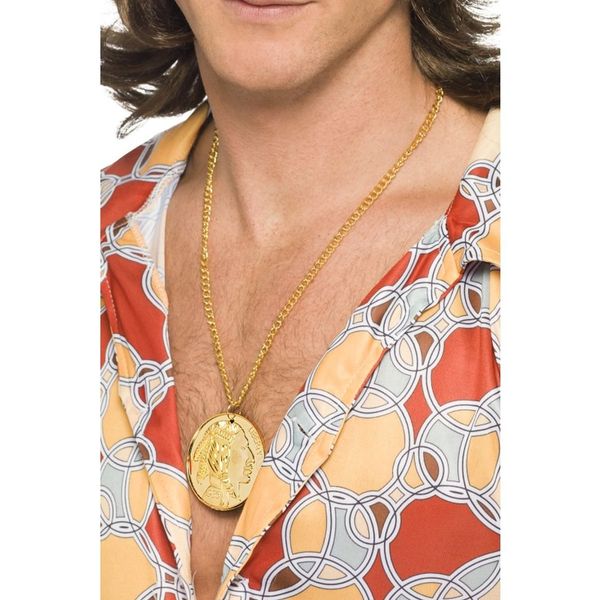 Smiffys 70's Medallion Gold Metal