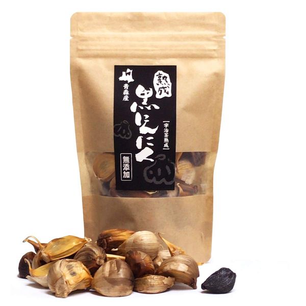 Ikikiki Club Japan's Most Famous White 6 Pieces of Aged Black Garlic, Uji Tea Fermented from Aomori Prefecture, Additive-free, Rose Type (Approx. 1 Month Worth)