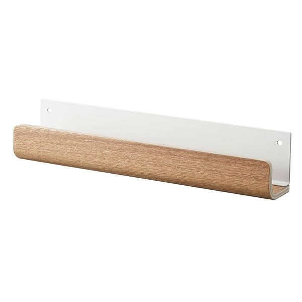 Yamazaki 5283 God Bank Holder [Push Pin for Gypsum Board and Wood Screws Included] Natural Approx. W 9.8 x D 1.8 x H 2.0 inches (25 x 4.5 x 5 cm) Rin Rin Simple Shinto Shelf, Bill Holder, Storage for