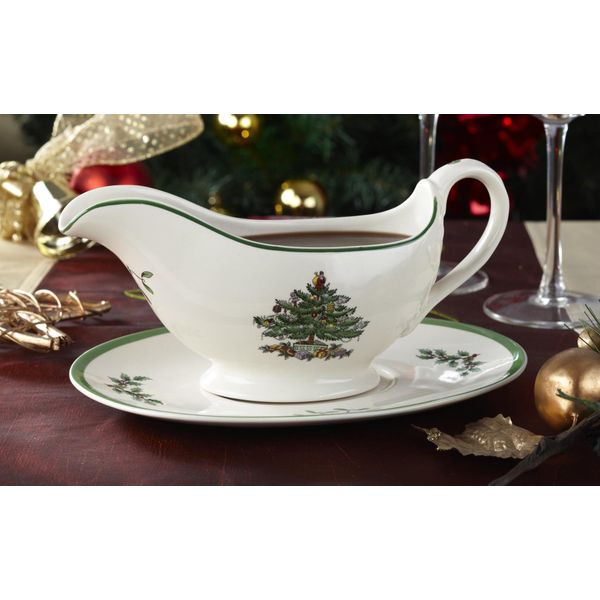 Spode Christmas Tree Sauce Boat & Stand 0.28ltr