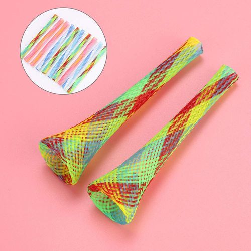Joyzan Cat Spring Toys Set, Colorful Attract Kitten Interactive Tube Kitty Playful Flexible Bouncy Pet Folding Mesh Fun Action Toys Bulk Plastic Coil Interaction Indoor Swatting Biting Hunting 10Pcs