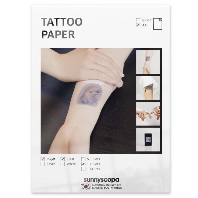 Sunnyscopa Inkjet Tattoo Stickers A4 10pcs