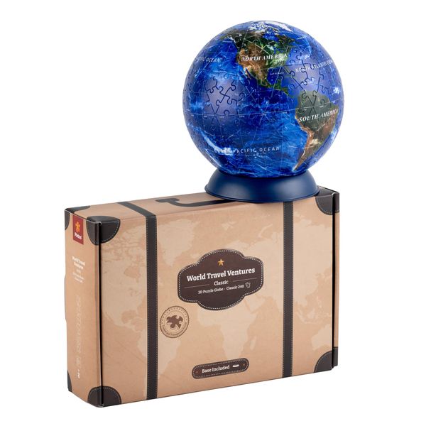 Pintoo Puzzles Pintoo 3-D Puzzle Globe Classic Small 6" Earth Globe Decor with 240 Curved Puzzle Pieces - Globes of The World for Unisex Adults, Explorers, Business, Home Decoration [A3751]