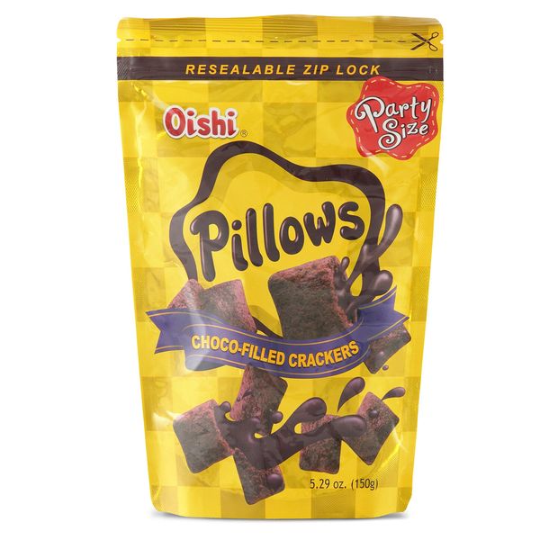 Oishi Pilows Choco-Filled Crackers Party Size, 5.29 oz, 2 packs