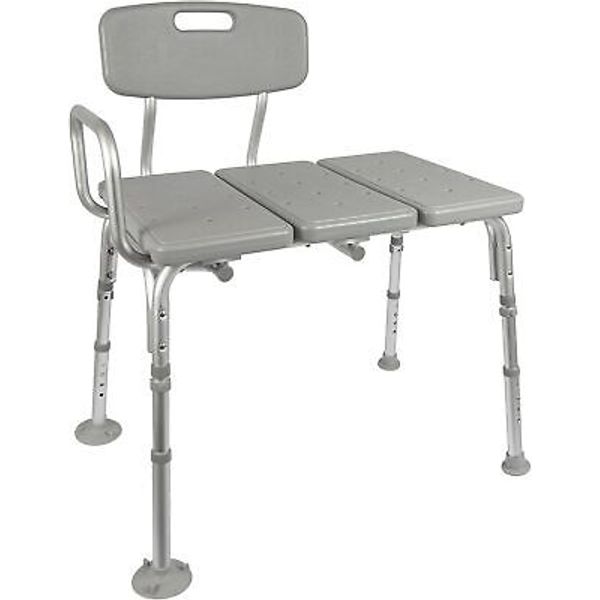 350 lbs Weight Capacity Tub Transfer Bench for Adults, Shower Chair Grey