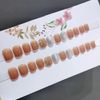 24 Nail Tips Amber Ribbon Short Sweet Girls Nails