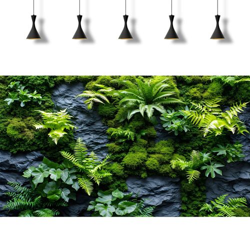 2 Packs Rock Wall Reptile Tank Background Lush Green Tropical Leaves Aquarium Background Nature's Embrace Tropical Green Plants Fish Tank Backgrounds Moss Wall Reptile Enclosure Backgrounds 30x18in