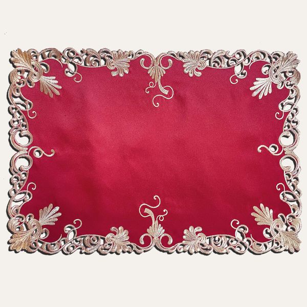 Burgundy Gold Table Placemats - Chantelle Collection - Placemats / Set of 8