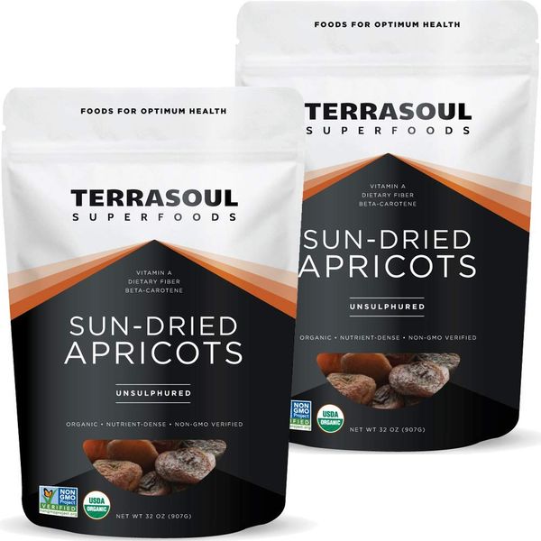 Terrasoul Superfoods Organic Apricots, 4 Lbs (2 Pack) - Sun-dried | Unsulphured | Fiber