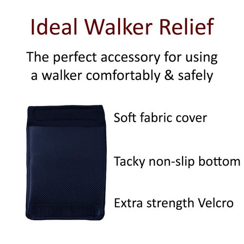 Crutcheze Walker Padded Hand Grip Covers Made in USA Moisture Wicking, Comfort, Fashion, Washable Orthopedic Products Accessories (Black)