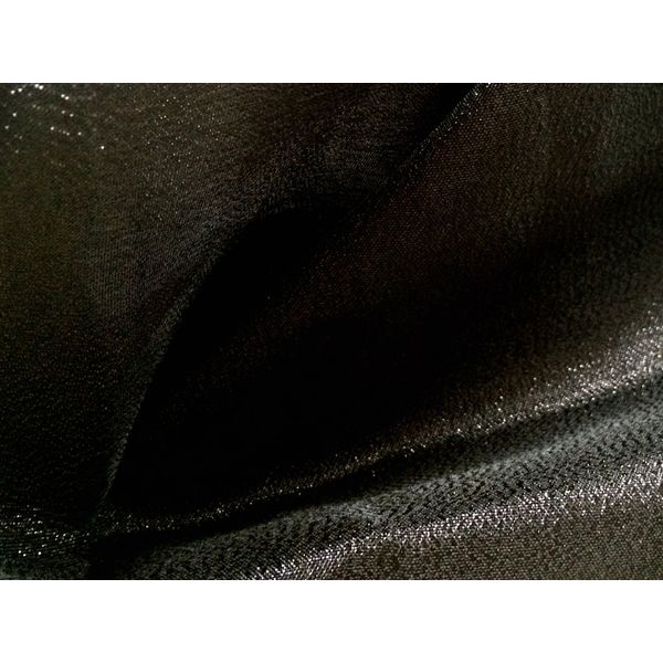 Metallic Crystal Organza Fabric Black Glitter Look Sold by the Metre