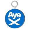 Gift Insanity AYE WHITE FONT ON CROSS BLUE BACKGROUND 58mm Keyring