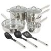 Oster Sangerfield 12-Piece Stainless Steel Cookware Set w/ Kitchen Tools
