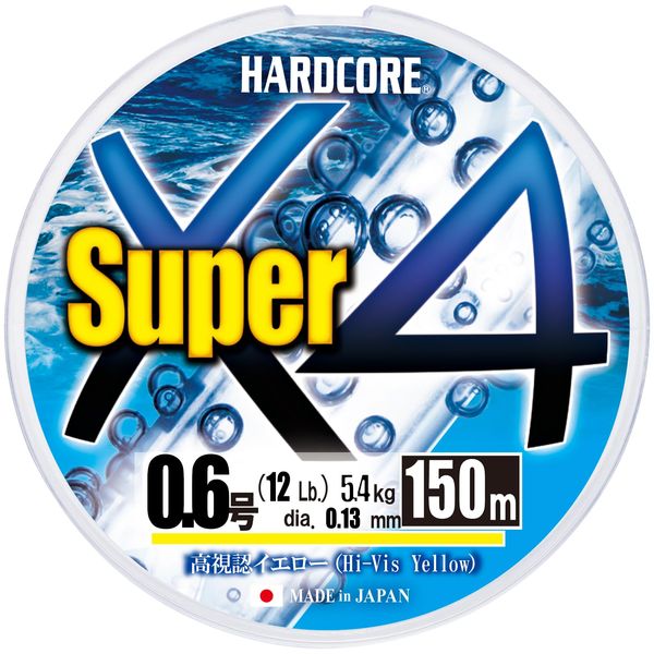 DUEL Hardcore PE Line Super X4 150m 0.6 High Visibility Yellow