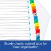 Oxford A4 A-Z Indices with Coloured Plastic Coated Tabs, Multi-Colour