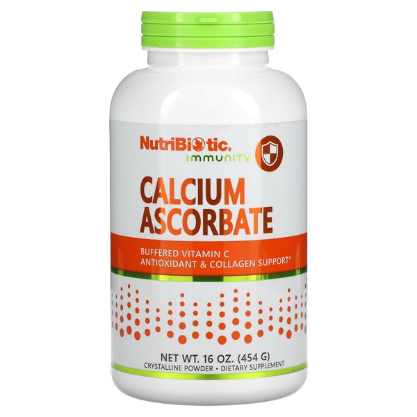 NutriBiotic Calcium Ascorbate Crystalline Powder 16 oz 454 g Egg-Free,