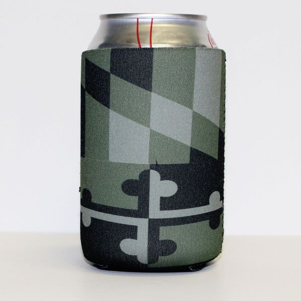 Green Camo Maryland Flag / Can Cooler - Green / 10/$6 Each