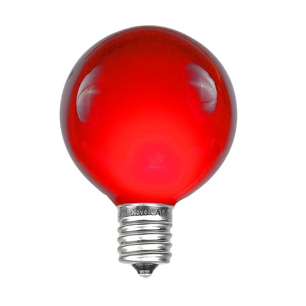 Novelty Lights 25 Pack G40 Red Outdoor Globe Bulbs, Light Bulbs Glass Incandescent Bulbs with 3000 Hour Lifespan, Globe String Lights Replacement Bulbs