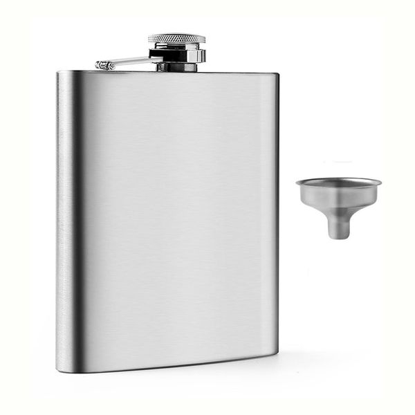 Samcos Hip Flask, 8 oz, Stainless Steel, Whiskey, Sake, Water Bottle, Lightweight, Portable, Outdoor, Solid, Handsome