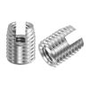 sourcing map Self Tapping Threaded Inserts, 15pcs Inner M5-0.8 Outer M8x10 303 Stainless Steel Slotted Thread Repair Inserts Nuts