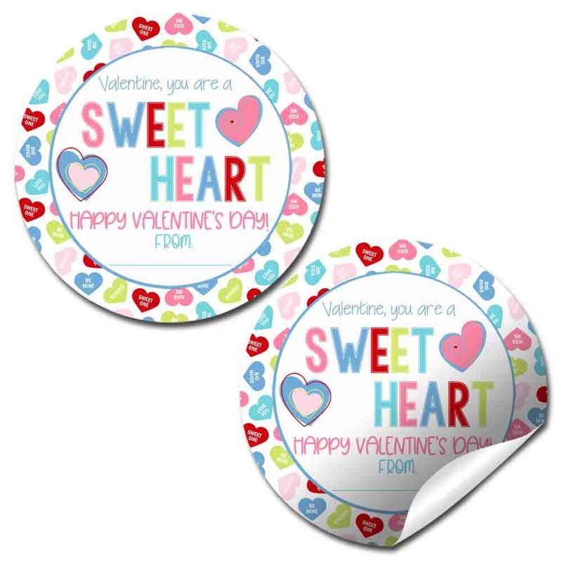 You're A Sweetheart Candy Heart Valentine Party Favor Sticker Labels ...