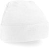 Beechfield Turn-up Beanie Baseball Cap, White, One Size