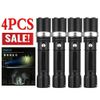 4pcs Tactical LED Flashlight Military Torch Small Ultra Bright Light 3Modes Lamp