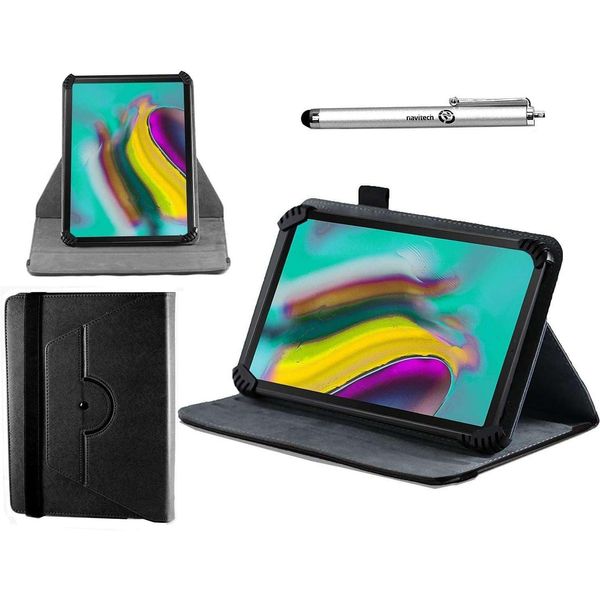 Navitech Black Case With 360 Rotational Stand & Stylus Compatible With NEOCORE E1+ 10.1'' Tablet