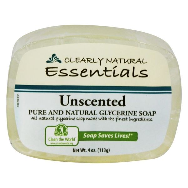 Clearly Natural Glycerin Bar Soap, Unscented, 4oz Bar, Pack of 6