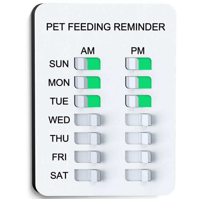 Allinko Magnetic Dog Feeding Reminder with Sticker, Dog Accessories, Daily AM/PM Chart Signs Each Week, Helps You Track Pet Feeding & Medication, Easy to Use on Fridge, Wall, Food Storage Bin