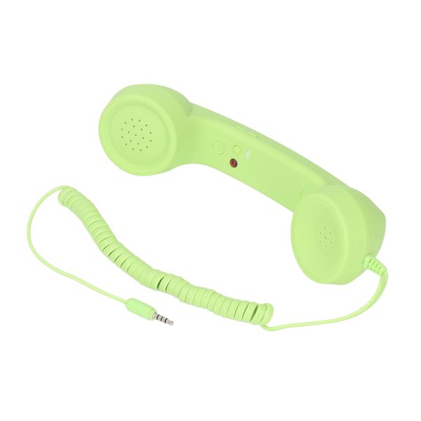 Jiawu 3.5mm Vintage Retro Telephone Handset, Cell Phone Receiver, Radiation Proof Retro Handset, Microphone Speaker for Cellphone Smartphone, Handheld Old Telephone Headset (Green)