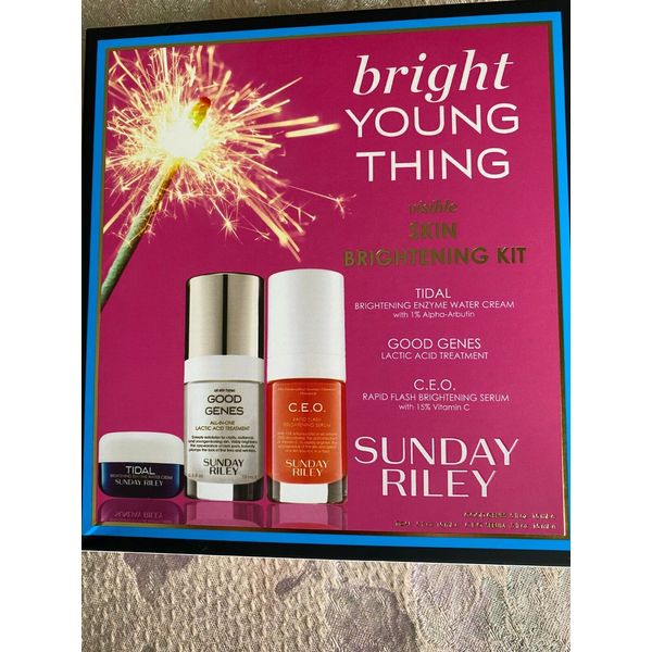 Sunday Riley Bright Young Thing Visible Skin Brightening Kit 3pc Set NIB