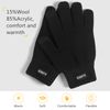 4UMOR Winter Gloves, Touch Screen Gloves, Knitted Finger Gloves, Warm and Windproof Sports Gloves for Skiing, Cycling, Made of 15% Wool And 85% Polyester, Suitable for Men and Women. - black, size: m
