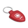 Jeep Willys Star Logo Soft Real Red Leather Shield-Style Key Chain