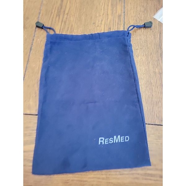 ResMed Blue Velour Drawstring Travel/Tote Storage Bag/Pouch  11x9