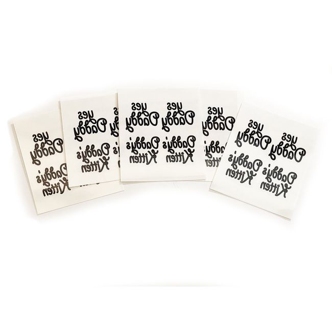 5 Sheets of Daddy's Kitten Yes Daddy Temporary Tattoos