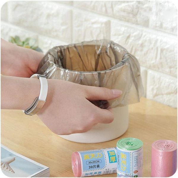 small bin bags mini bin bags small rubbish bags Disposable Trash Can Liner for Car Bathroom Bedroom Home Kitchen Office 4 Rolls (Random Color)