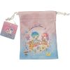 Friend Sanrio Little Twin Stars Polyester Mini Purse Drawstring Bag 14×18.5cm (Picnic) Pink/Purple Size Approx. 5.5(W)×7.3(H)(14×18.5cm), pink, drawstring.