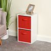 Hartleys 2 Tier White Cube Unit - Red Storage Boxes