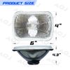 Pair 4x6"Inch LED Rectangle Headlights Hi/Lo Sealed Beam For Chevy Camaro