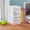 Sterilite ClearView Plastic Small 3 Drawer Desktop Storage Unit, White, 18 Pack