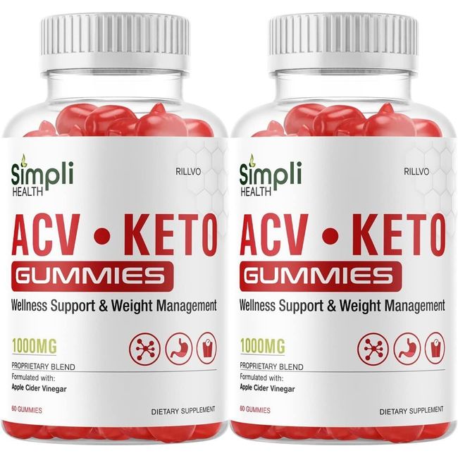 (2 Pack) Simpli ACV Keto Gummies, Simpli Health ACV+Keto Gummies Advanced...