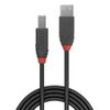 LINDY 36671 USB 2.0 Type A to B Cable, Anthra Line - Black, 0.5m