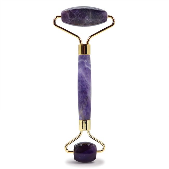 Plum Beauty Amethyst Facial Roller, helps reduce under-eye puffiness and dark circles