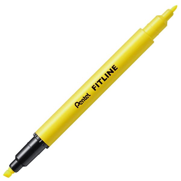 Pentel Highlighter, Fitline, Yellow, SLW11-G, 10 Count