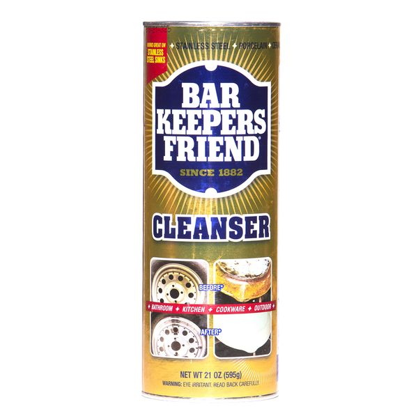 Bar Keepers Friend Powder Cleanser (21 oz - 4-pack) - Multipurpose Cleaner & Stain Remover - Bathroom, Kitchen & Outdoor Use - For Stainless Steel, Aluminum, Brass, Ceramic, Porcelain, Bronze and More