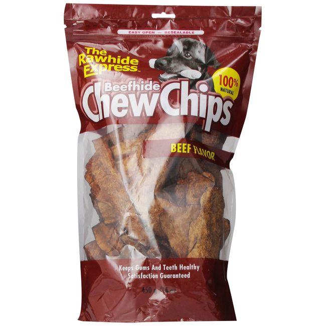 The Rawhide Express Beef hide Chew Chips Beef Flavored (Great Reward or Treat) 16oz